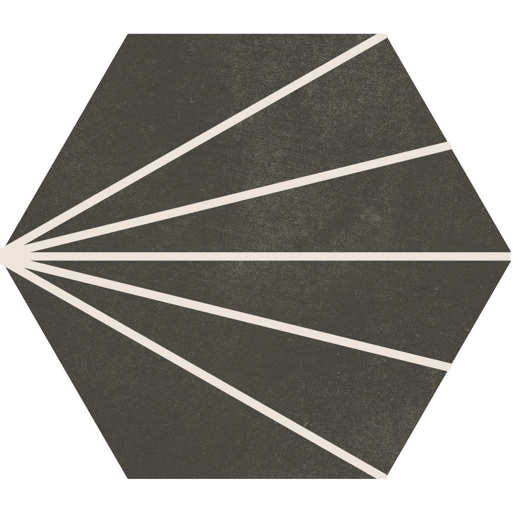 Starline Pattern Hexagon Porcelain Tiles in Black - TileBuys