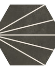 Starline Pattern Hexagon Porcelain Tiles in Black - TileBuys