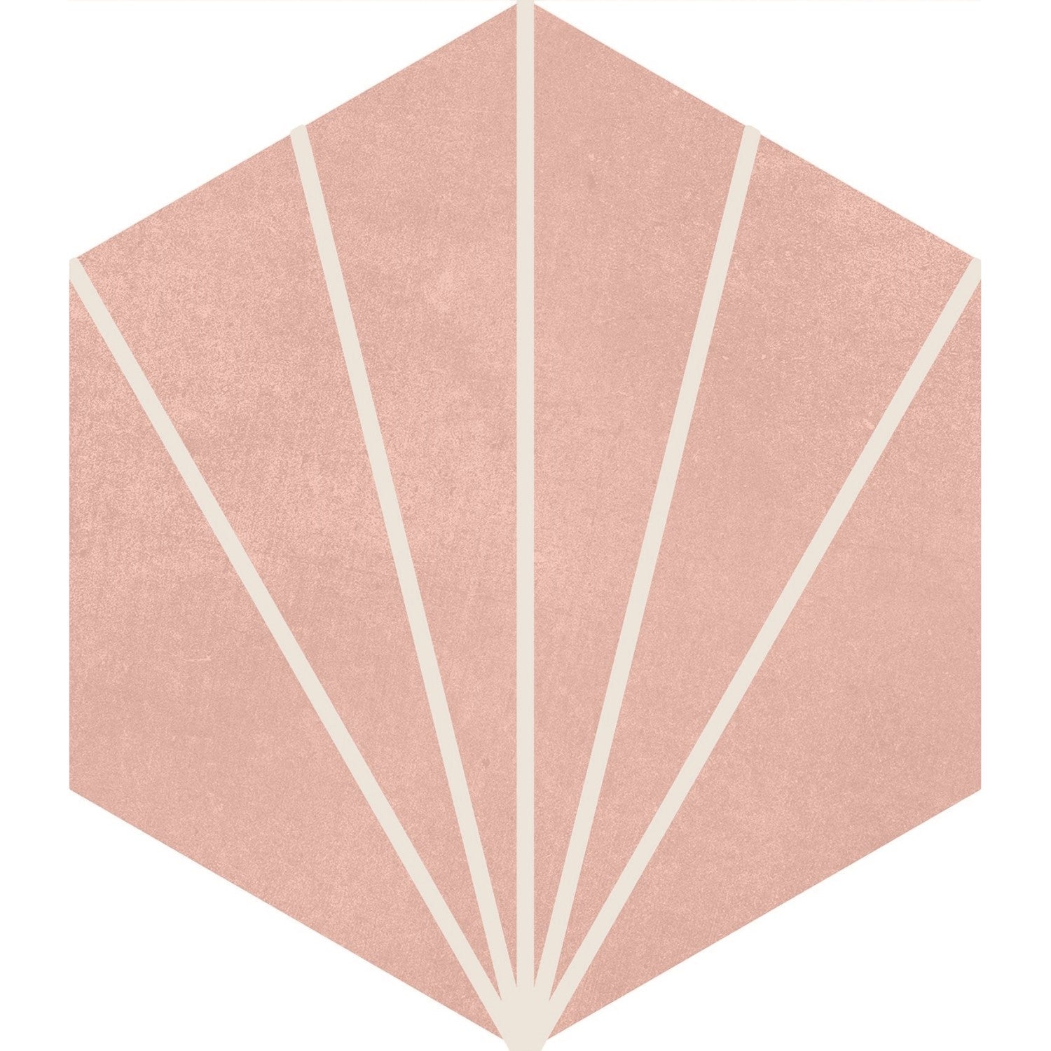 Starline Pattern Hexagon Porcelain Tiles in Blush Pink - TileBuys