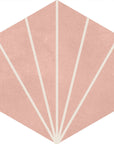 Starline Pattern Hexagon Porcelain Tiles in Blush Pink - TileBuys