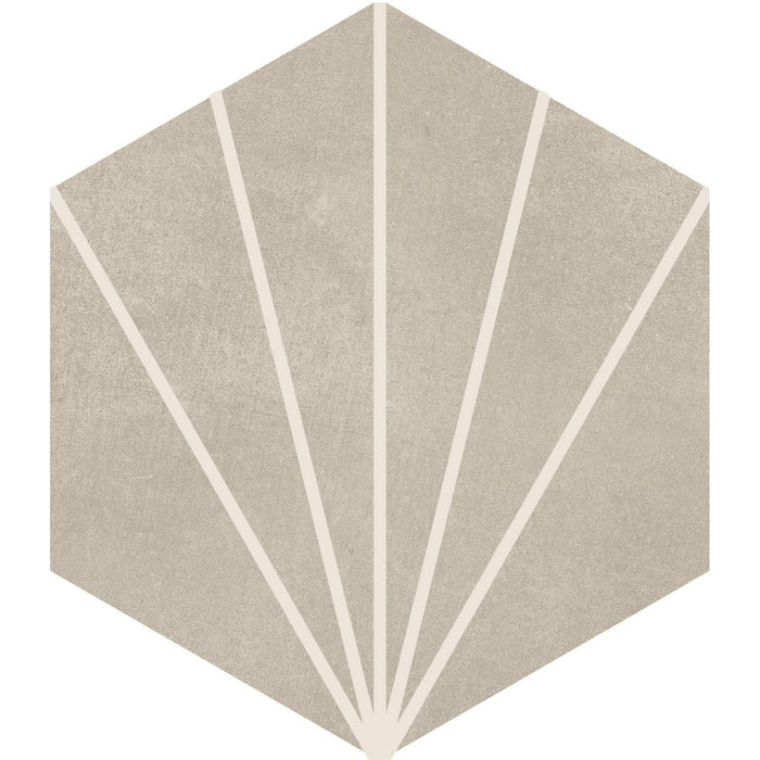 Starline Pattern Hexagon Porcelain Tiles in Gray - TileBuys