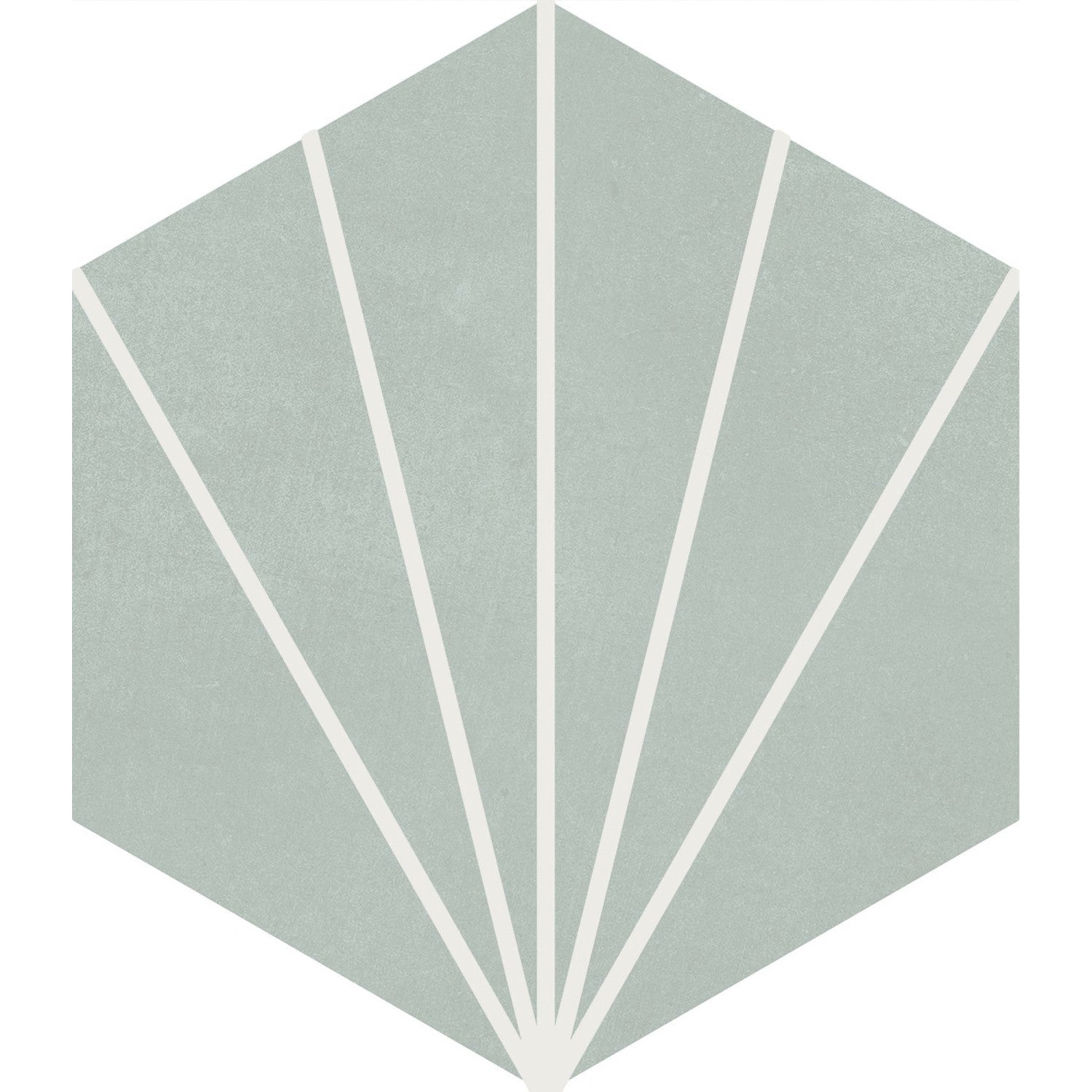 Starline Pattern Hexagon Porcelain Tiles in Gray Green - TileBuys