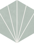 Starline Pattern Hexagon Porcelain Tiles in Gray Green - TileBuys