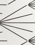 White Starline Pattern Hexagon Tile Floor