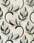 Thassos White, Nero Black, and Verde Green Leaf Marble Waterjet Mosaic Tile - TileBuys