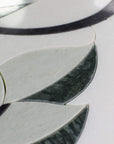 Thassos White, Nero Black, and Verde Green Leaf Marble Waterjet Mosaic Tile - TileBuys