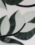 Thassos White, Nero Black, and Verde Green Leaf Marble Waterjet Mosaic Tile - TileBuys