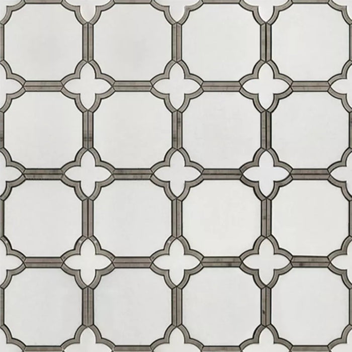 Thassos and Athens Marble Mosaic Tile