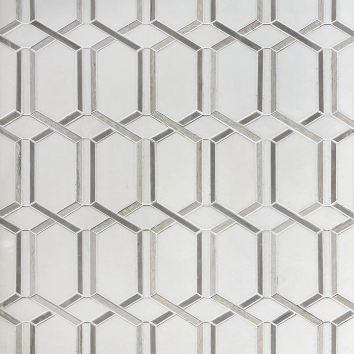 Thassos, Athens and Wooden Marble Mosaic Tile in Lysander