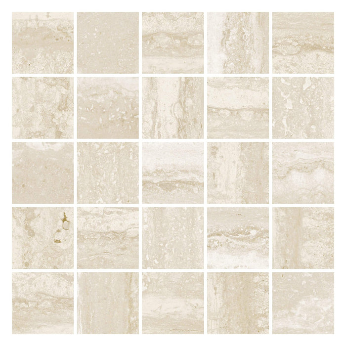 Tivoli Ivory Matte Porcelain 2x2 Squares Mosaic Tile - TileBuys