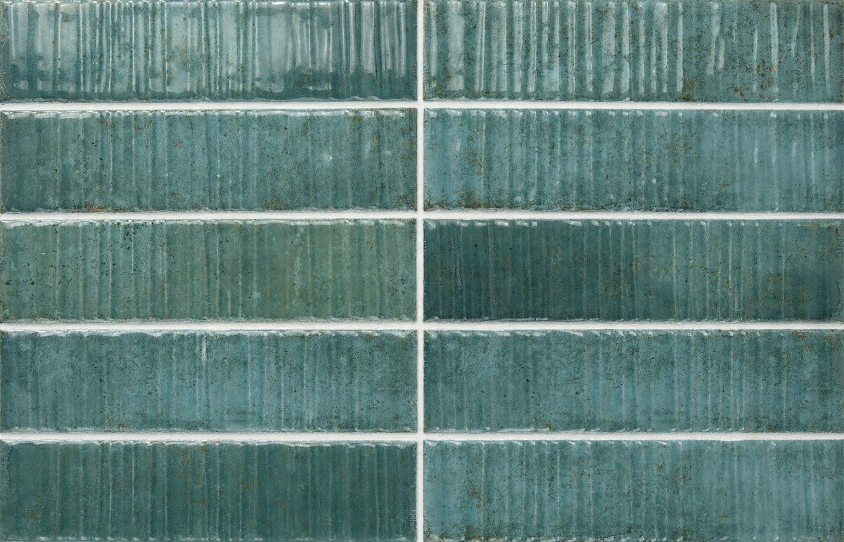 Turquoise Textured 2x8 Subway Wall Tiles