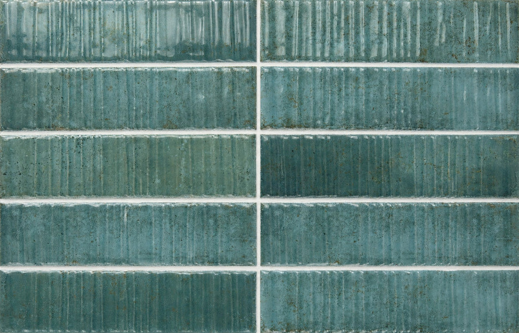 Turquoise Textured 2x8 Subway Wall Tiles