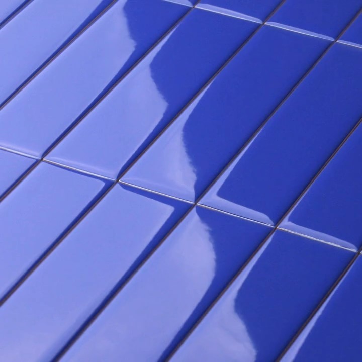 Glossy Ceramic 3 x 10 Subway Wall Tile in Ultramarine Blue