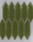 Victorian Olive Green Ceramic Picket Tile Backsplash Southampton - TileBuys