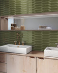 Victorian Olive Green Ceramic Picket Tile Backsplash Southampton - TileBuys