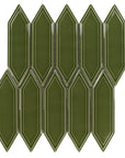Victorian Olive Green Ceramic Picket Tile Backsplash Southampton - TileBuys