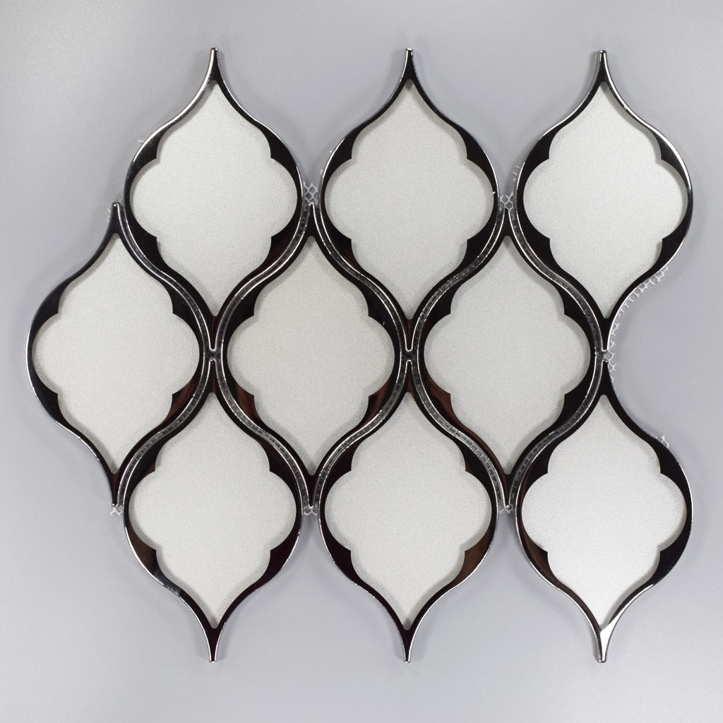 Victorian Silver Glass Droplet Backsplash Tile