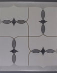 Villa Deco Tile in White Thassos & Palissandro Blue Marble | TileBuys