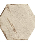 Vintage White Distressed Wood Look 14x16 Hexagon Porcelain Tile - TileBuys