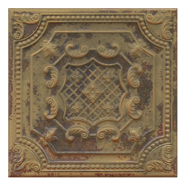 Vintage Copper Look Tile Backsplash