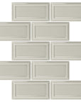 Warm Gray Ceramic Beveled Edge Subway Tile - TileBuys
