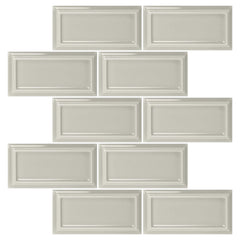 Warm Gray Ceramic Beveled Edge Subway Tile - TileBuys