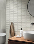 Warm Gray Ceramic Beveled Edge Subway Tile - TileBuys