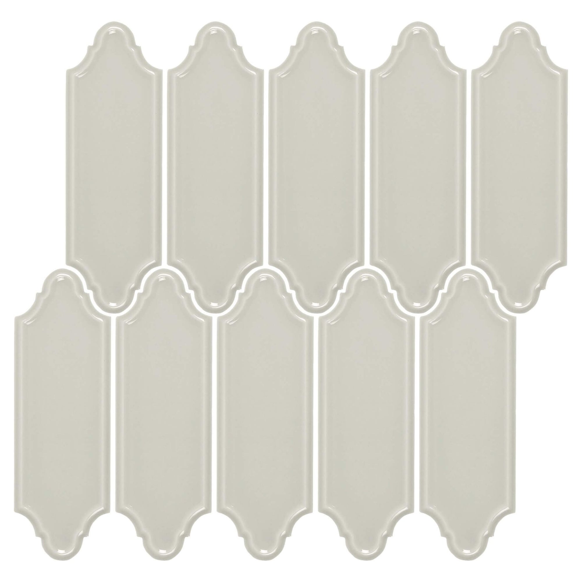 Warm Gray Ceramic Linterna Mosaic Tile - TileBuys