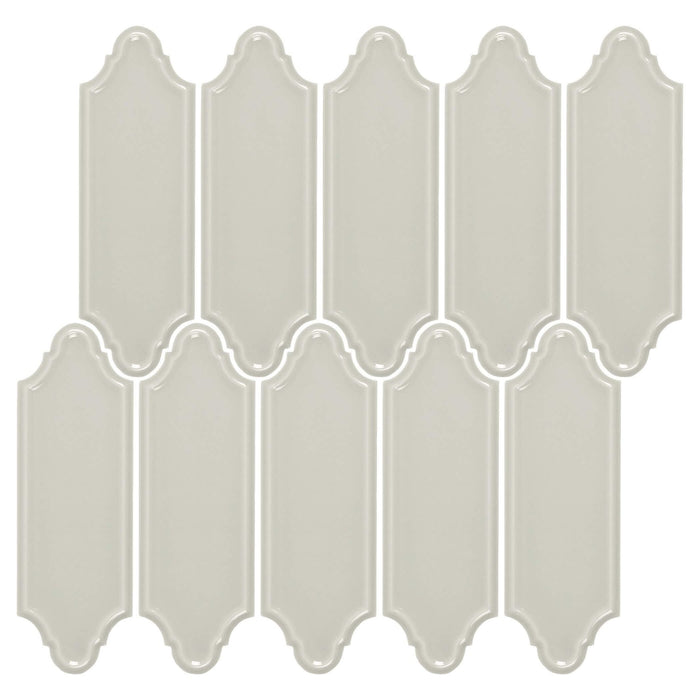 Warm Gray Ceramic Linterna Mosaic Tile - TileBuys