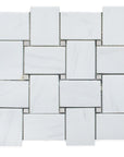 White and Gray Large Basketweave Tile in Dolomite and Gray Marble - TileBuys