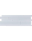 White Glass Interlocking Mosaic Tile Backsplash - TileBuys
