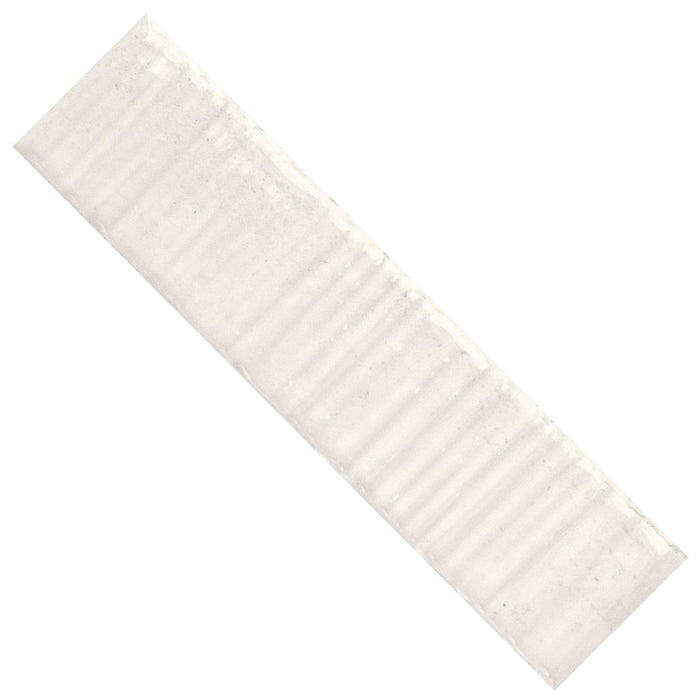 Textured White Ceramic Subway Wall Tile