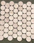 White Oak Honed Marble Floor Tile in 3/4" Penny Rounds - TileBuys