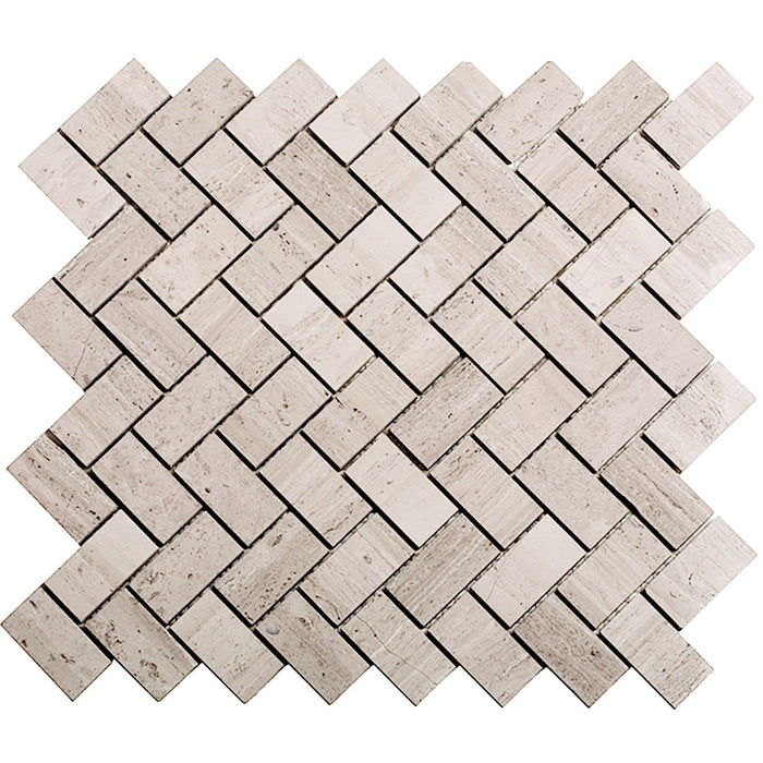 White Oak Marble Herringbone Tile