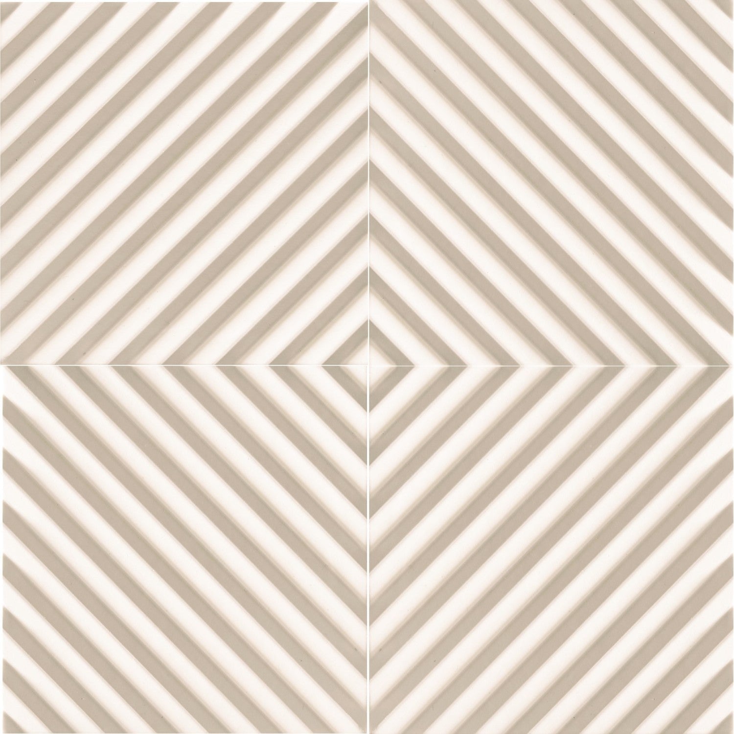 White Porcelain Ribbed 5x5 Tiles