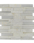 White Slate and Quartzite Stacked Stone Tile 