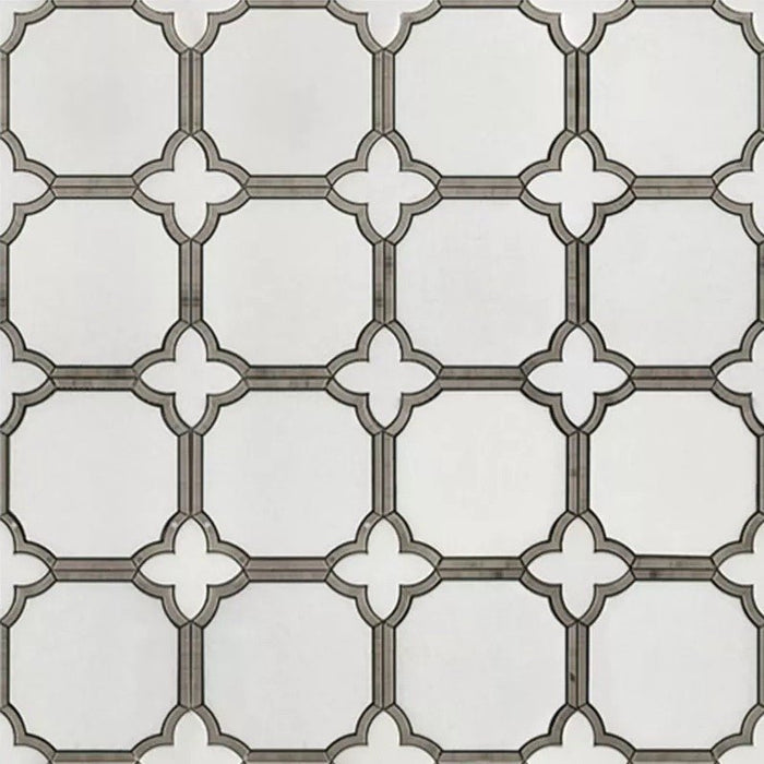 Thassos and Athens Marble Mosaic Tile