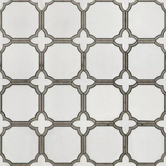 Thassos and Athens Marble Mosaic Tile