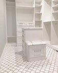 White Thassos and Bianco Carrara Marble Waterjet Mosaic Tile in Arabesque Marrakech - TileBuys