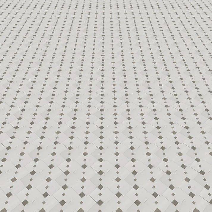 Thassos and Gray Marble Diamond Drop Waterjet Mosaic Tile