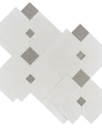 White Thassos and Gray Marble Diamond Drop Waterjet Mosaic Tile