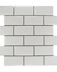 White Thassos Marble 2x4 Beveled Subway Mosaic Tile - TileBuys