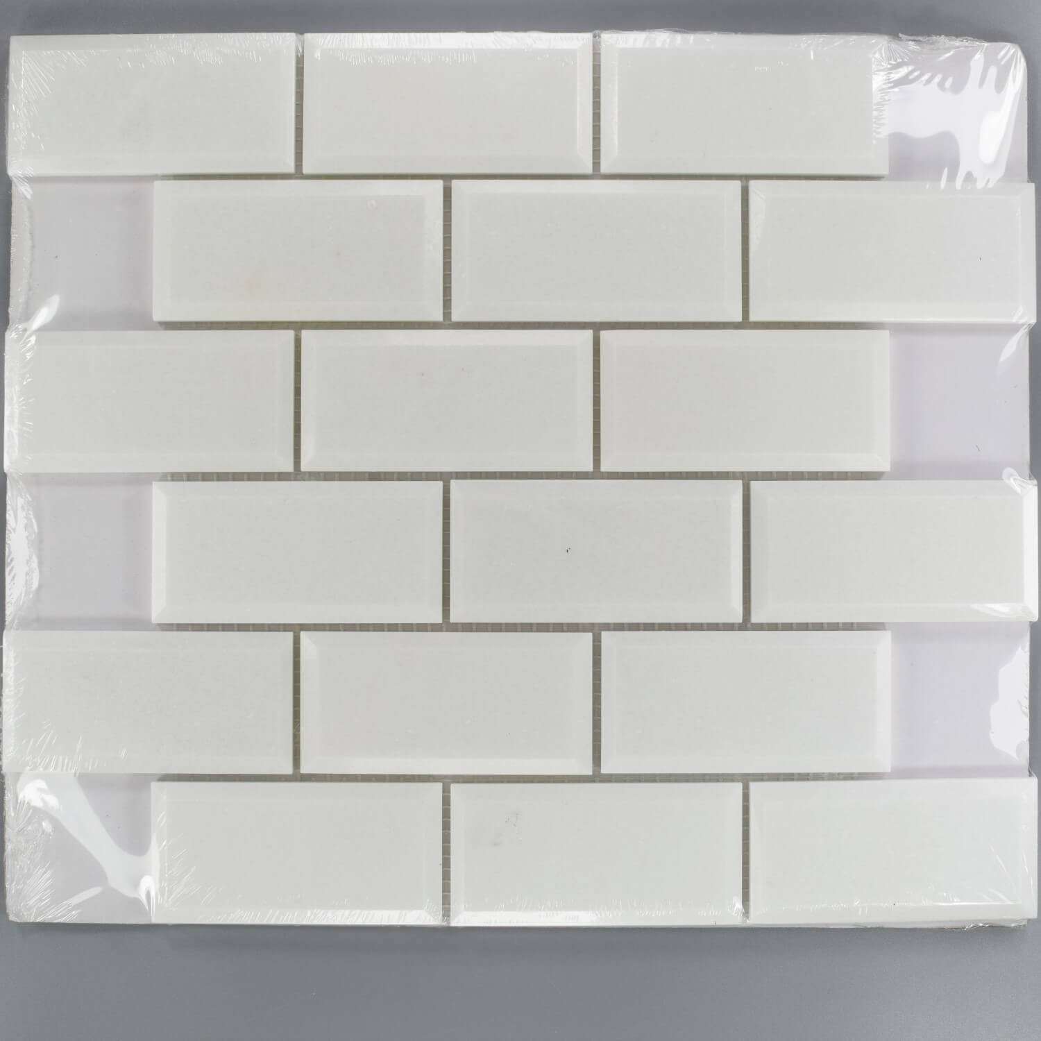 White Thassos Marble 2x4 Beveled Subway Mosaic Tile - TileBuys