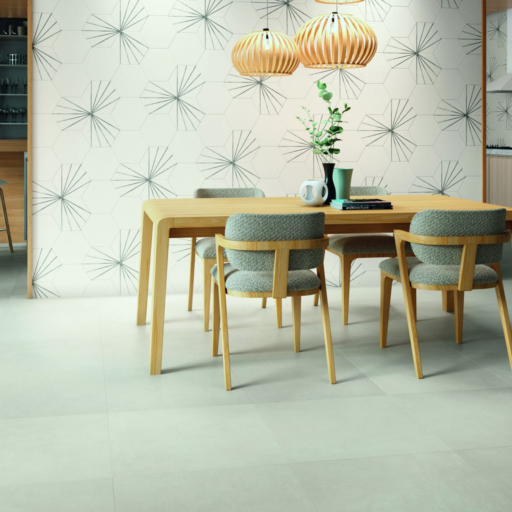 Matte White 9x10" Hexagon Porcelain Tiles