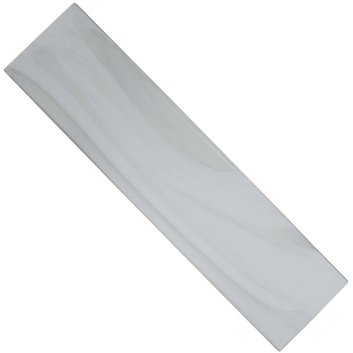 White Pearlescent Glazed Glass Subway Tile