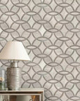 Wooden and Athens Marble Waterjet Mosaic Tile Living Room Accent Wall