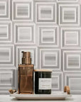 Wooden White and White Thassos Marble Waterjet Mosaic Tile in Contemporary Piazza - TileBuys