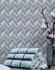 Zebra Marble Mosaic Tile - Chevron - Polished - TileBuys