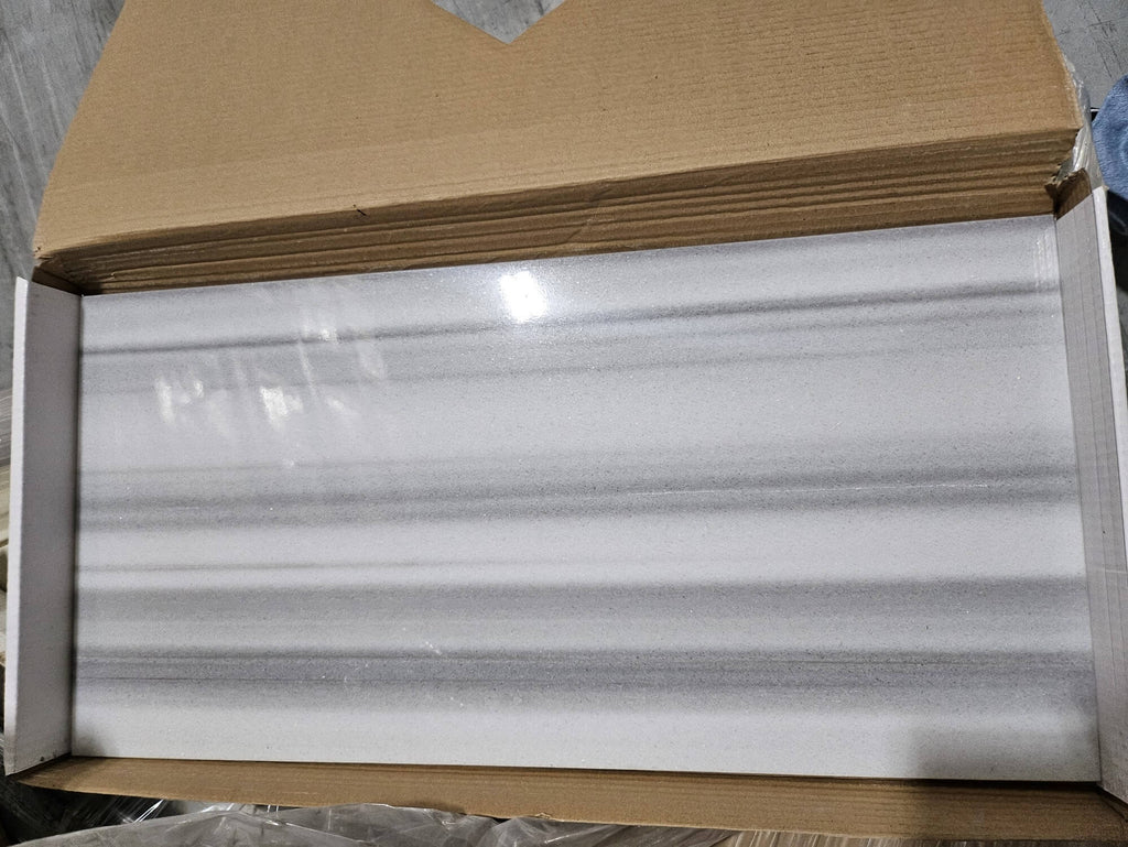 Zebra White and Gray Striped Marble 12x24 Tile - TileBuys