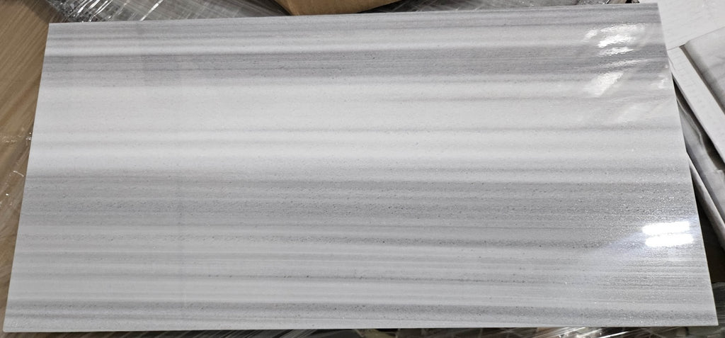 Zebra White and Gray Striped Marble 12x24 Tile - TileBuys